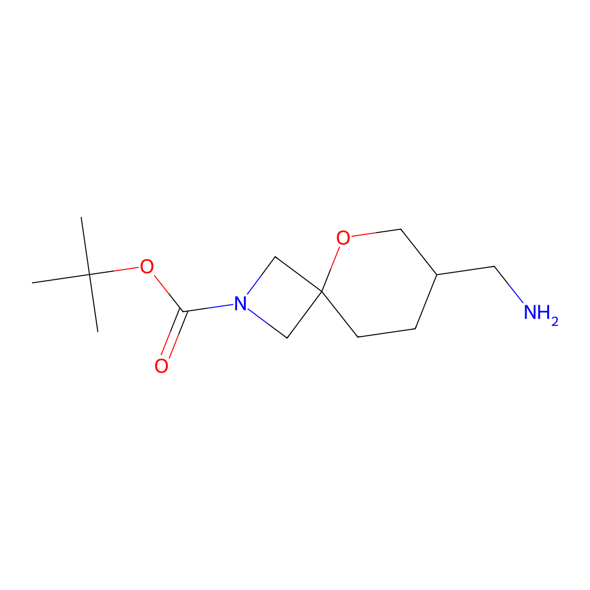 Tert-butyl 7-(aminomethyl)-5-oxa-2-azaspiro[3.5]nonane-2-carboxylate molecular structure, CAS 1936693-38-7