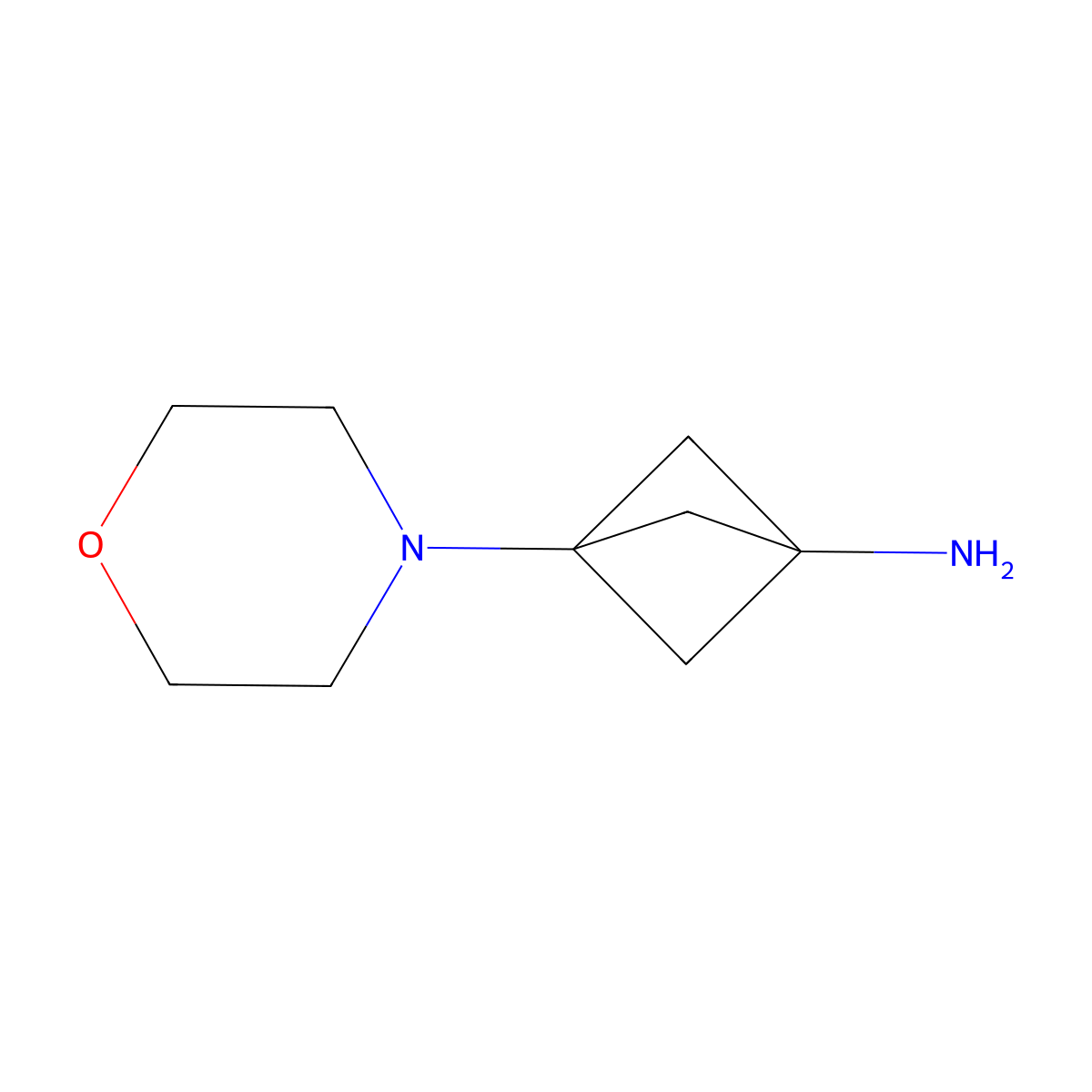 3-Morpholinobicyclo[1.1.1]pentan-1-amine molecular structure, CAS 1936694-19-7