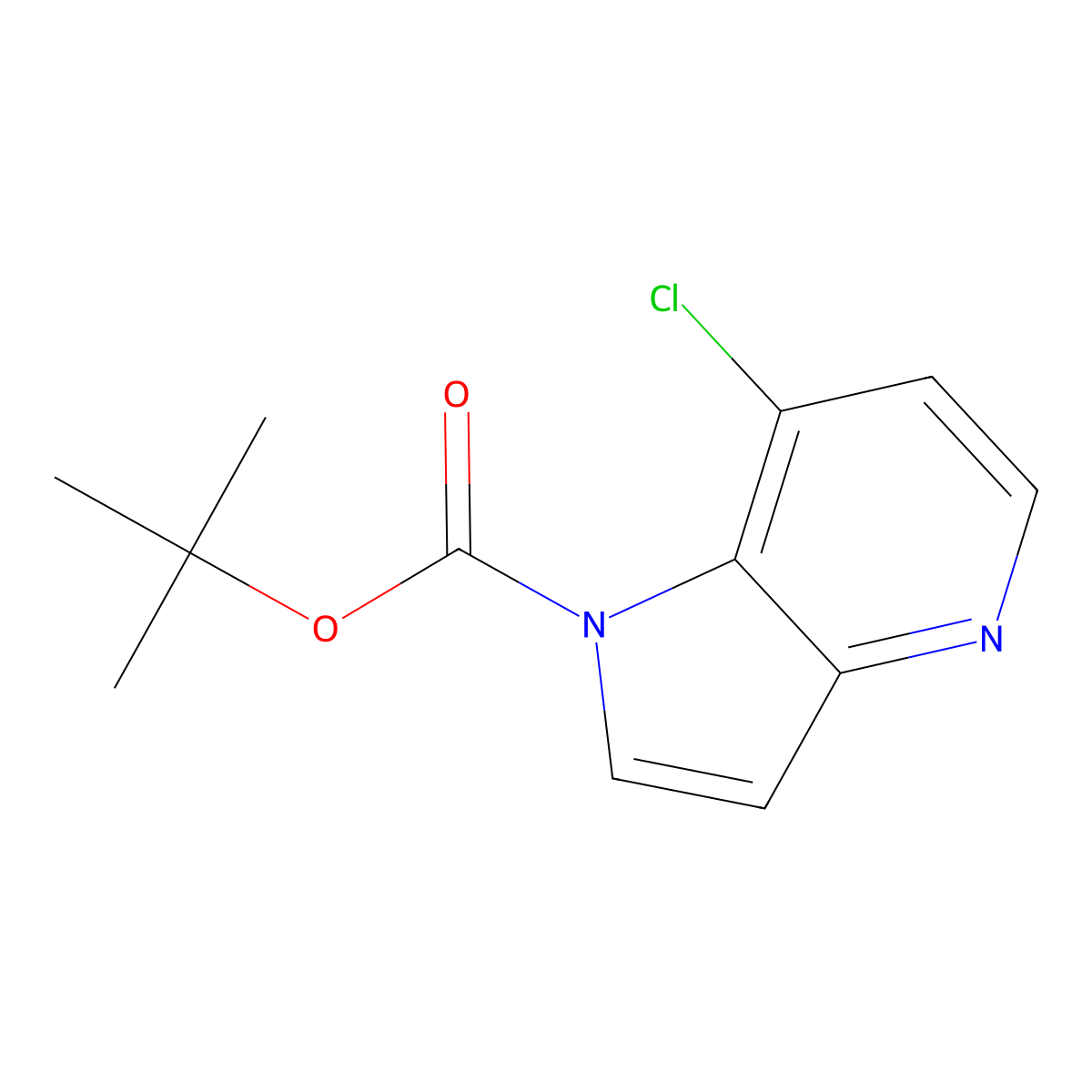 tert-Butyl 7-chloro-1H-pyrrolo[3,2-b]pyridine-1-carboxylate molecular structure, CAS 1936703-05-7