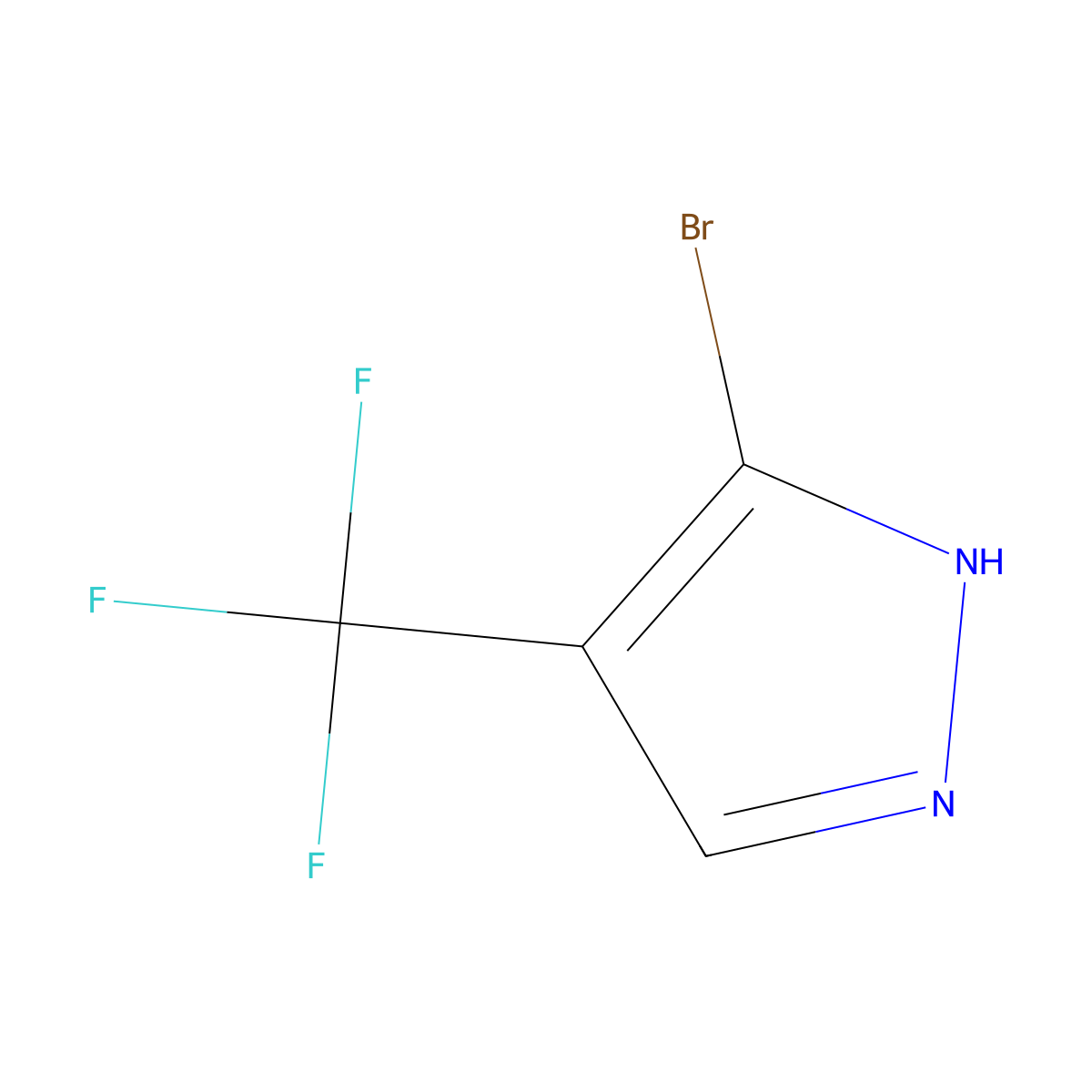 3-bromo-4-(trifluoromethyl)-1H-pyrazole molecular structure, CAS 1936710-01-8