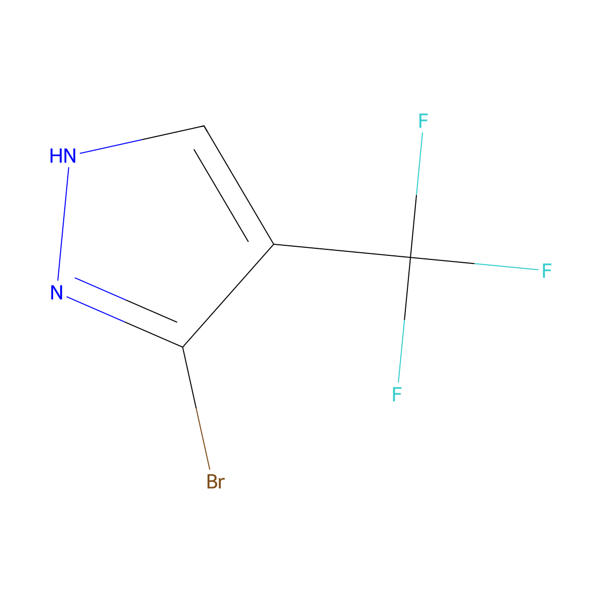 3-bromo-4-(trifluoromethyl)-1H-pyrazole molecular structure, CAS 1936710-01-8