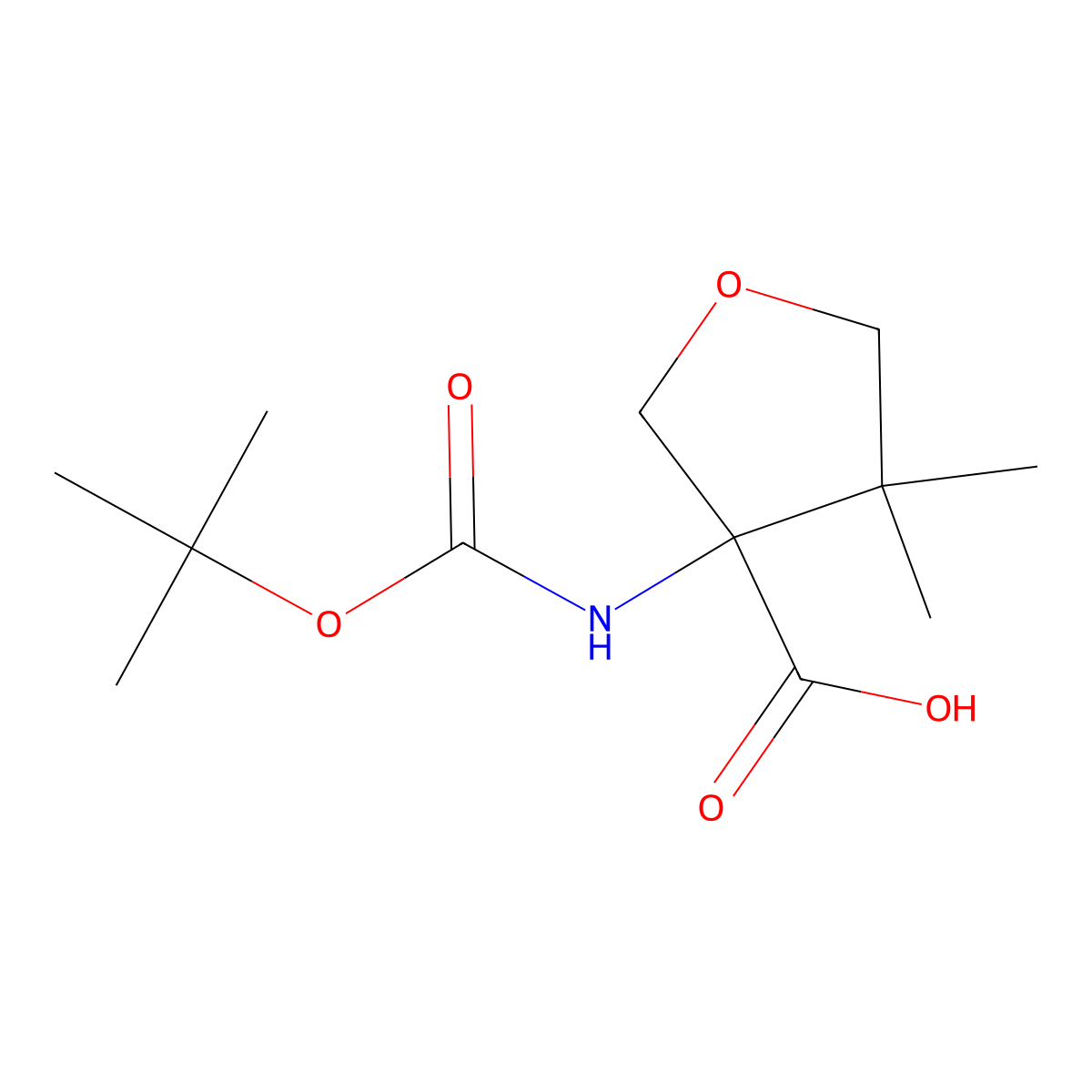 3-{[(Tert-butoxy)carbonyl]amino}-4,4-dimethyloxolane-3-carboxylic acid molecular structure, CAS 1936710-53-0