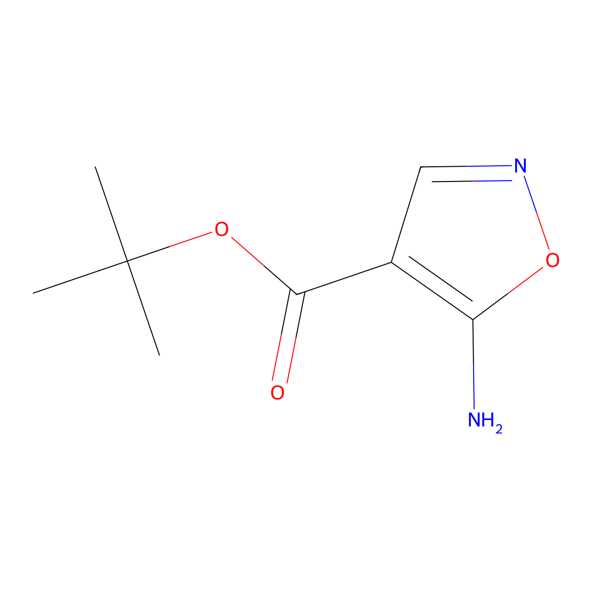 Tert-butyl 5-amino-1,2-oxazole-4-carboxylate molecular structure, CAS 1936717-75-7