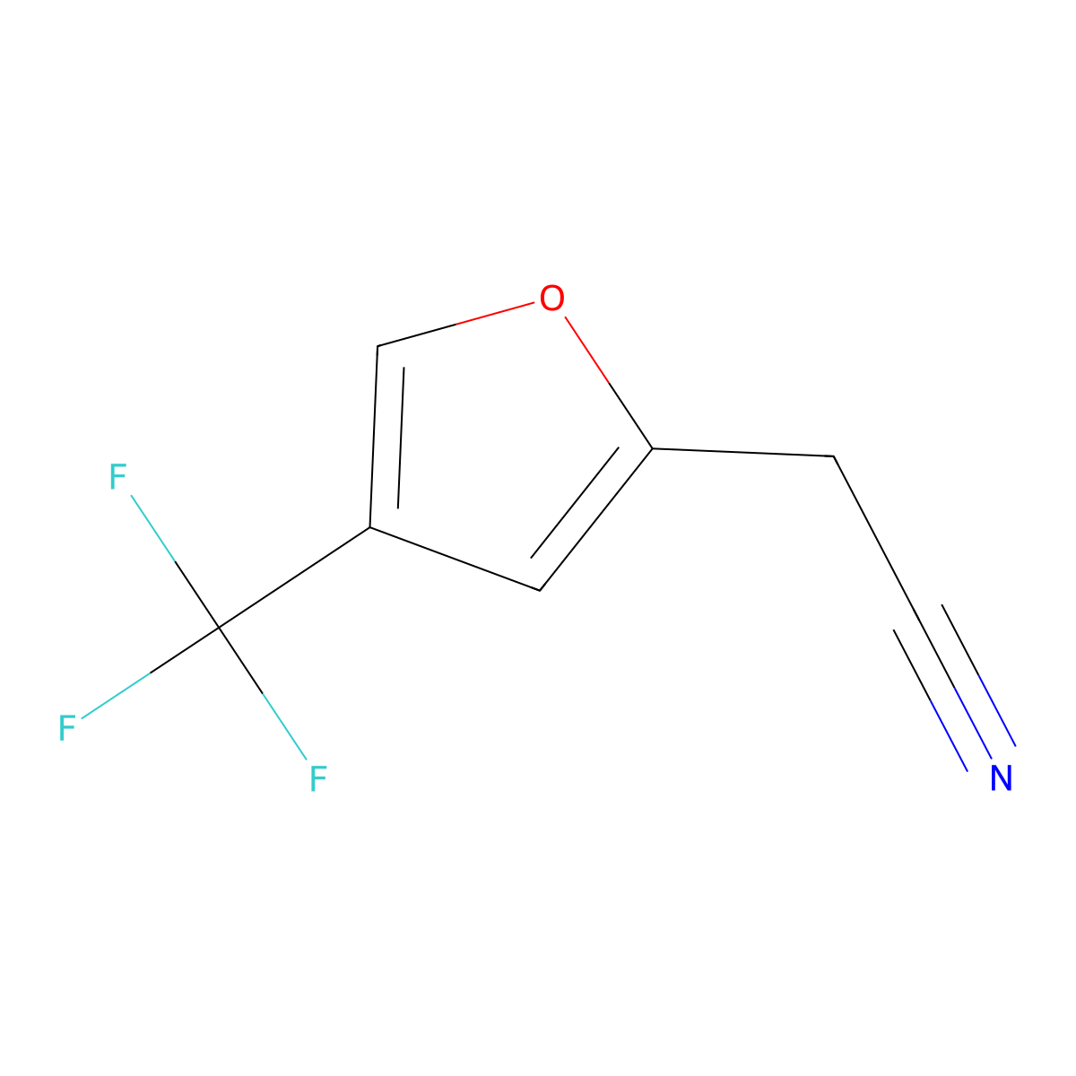 2-[4-(Trifluoromethyl)furan-2-yl]acetonitrile molecular structure, CAS 1936719-70-8