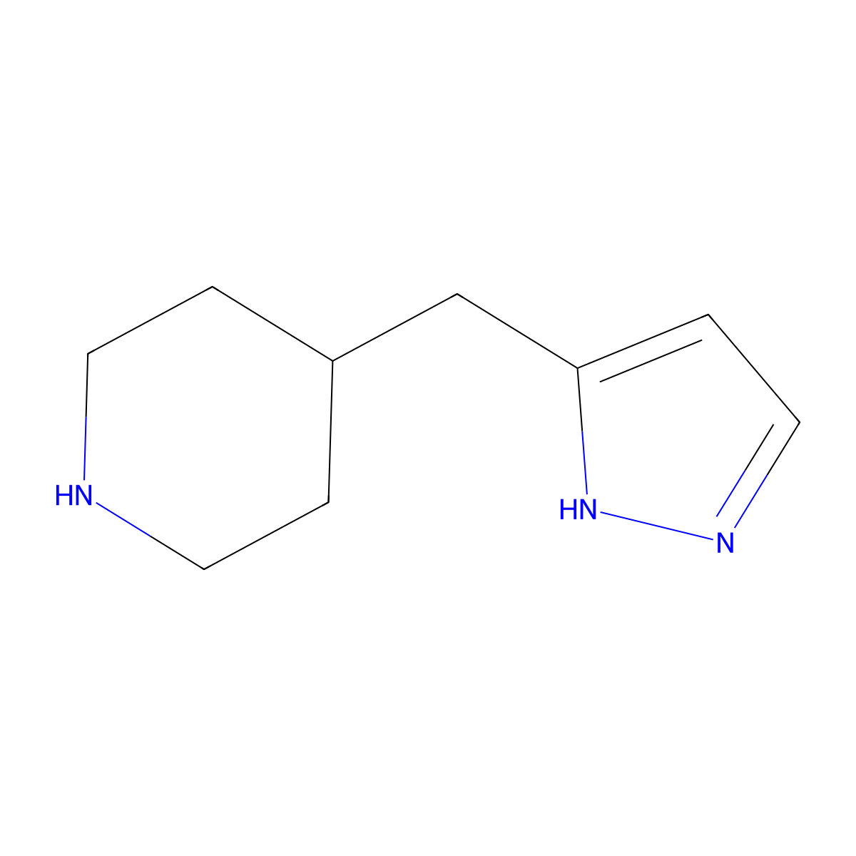 4-(1H-pyrazol-5-ylmethyl)piperidine molecular structure, CAS 1936719-82-2