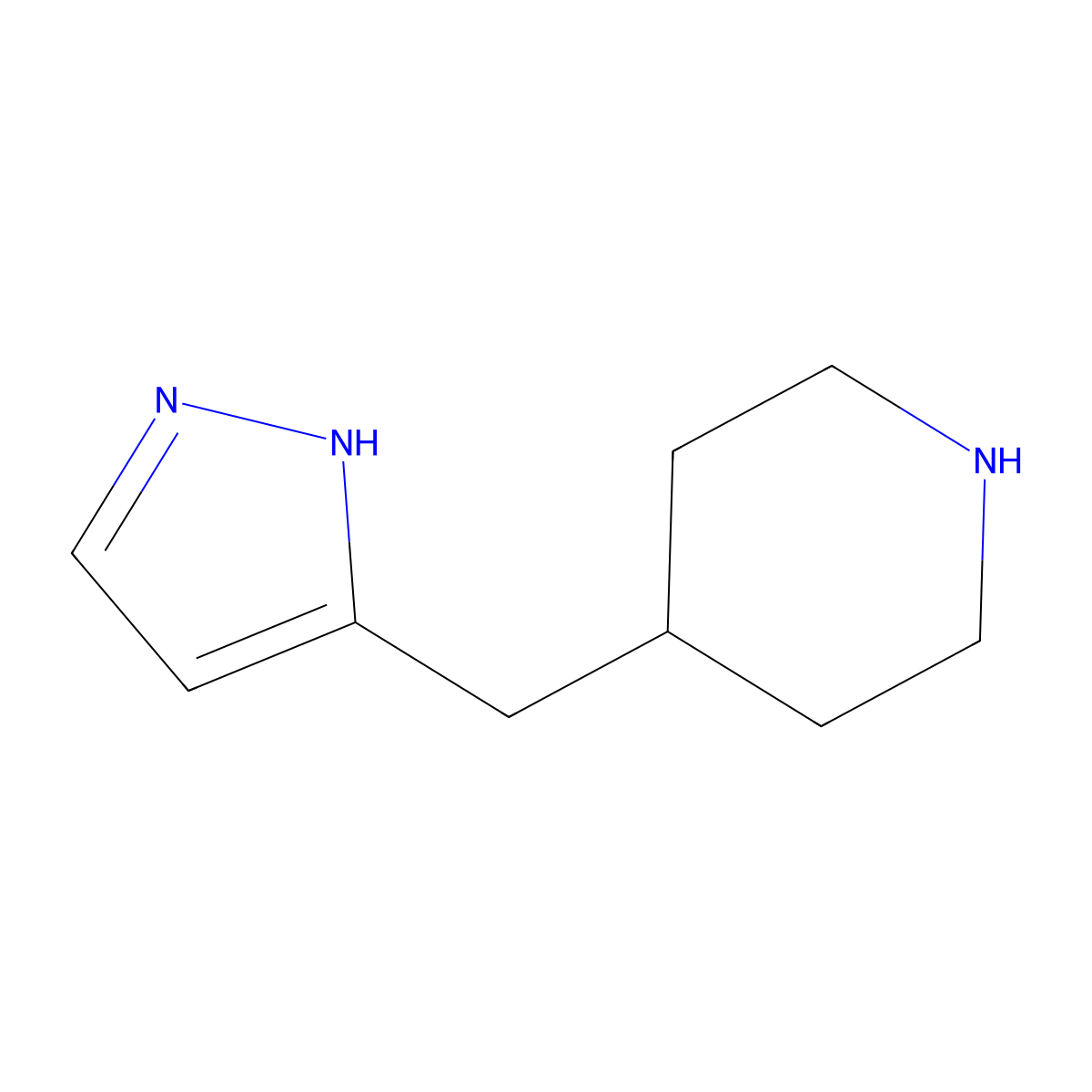 4-(1H-pyrazol-5-ylmethyl)piperidine molecular structure, CAS 1936719-82-2