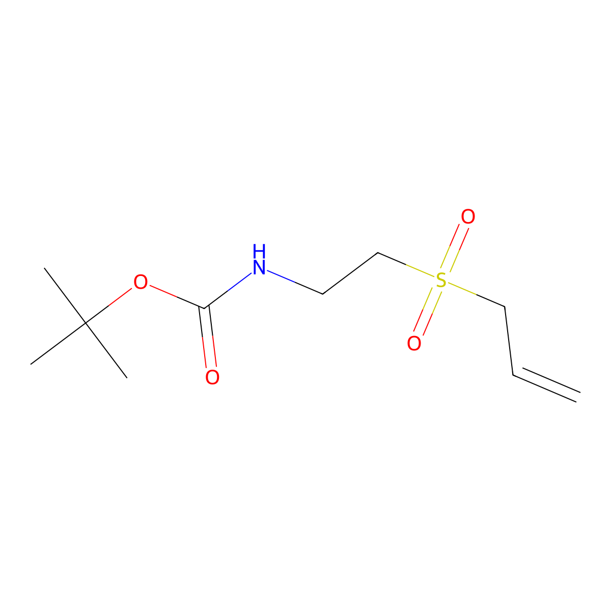 tert-butyl N-[2-(prop-2-ene-1-sulfonyl)ethyl]carbamate molecular structure, CAS 1936719-94-6