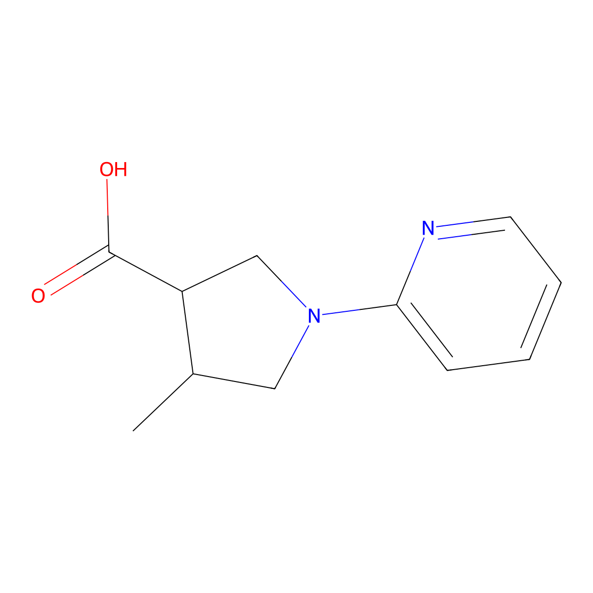 4-Methyl-1-(pyridin-2-yl)pyrrolidine-3-carboxylic acid molecular structure, CAS 1936720-85-2