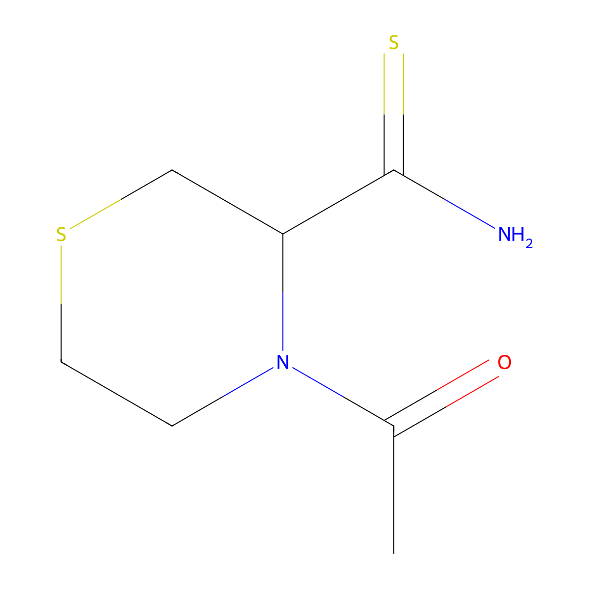 4-Acetylthiomorpholine-3-carbothioamide molecular structure, CAS 1936720-96-5
