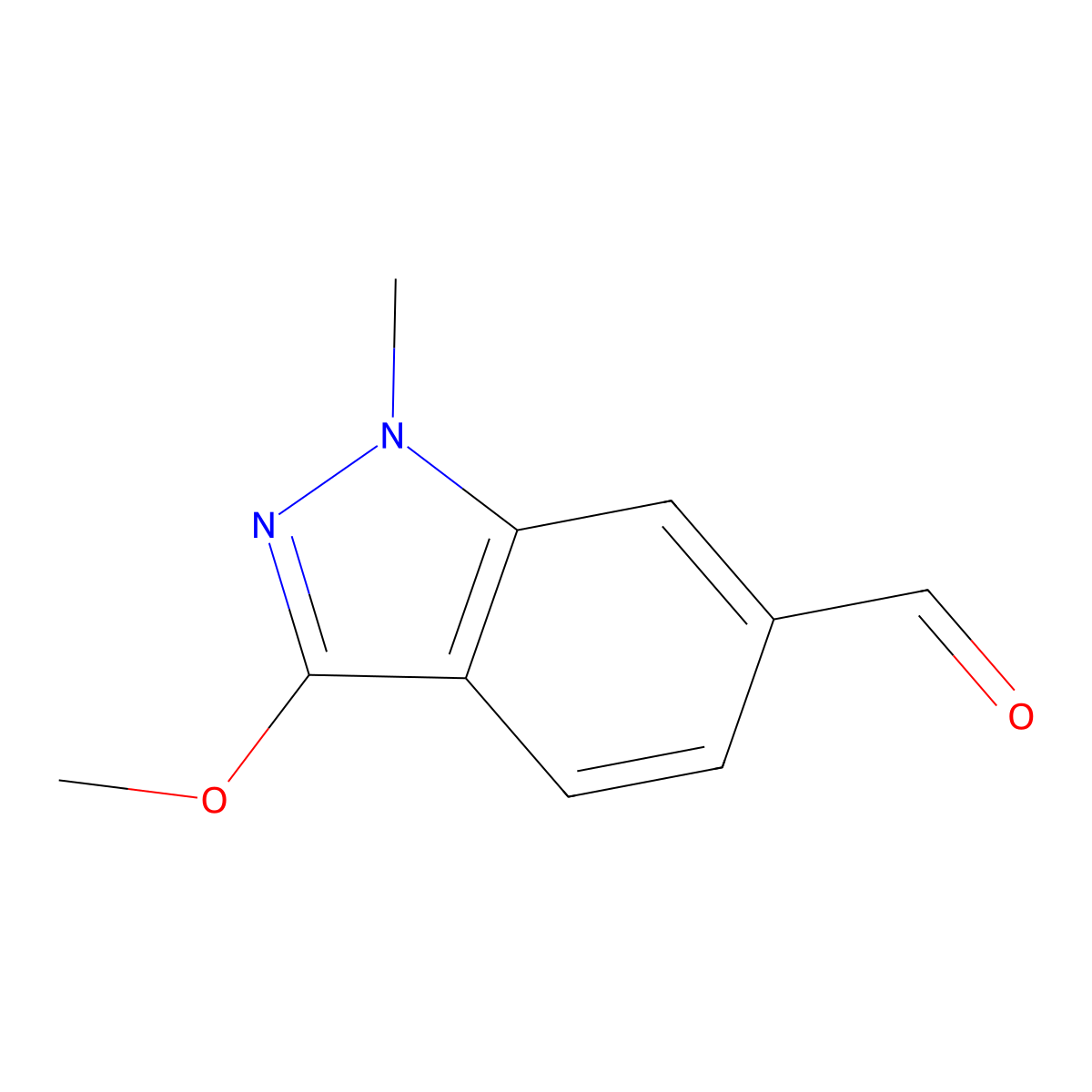 3-methoxy-1-methyl-1H-indazole-6-carbaldehyde molecular structure, CAS 1936721-23-1