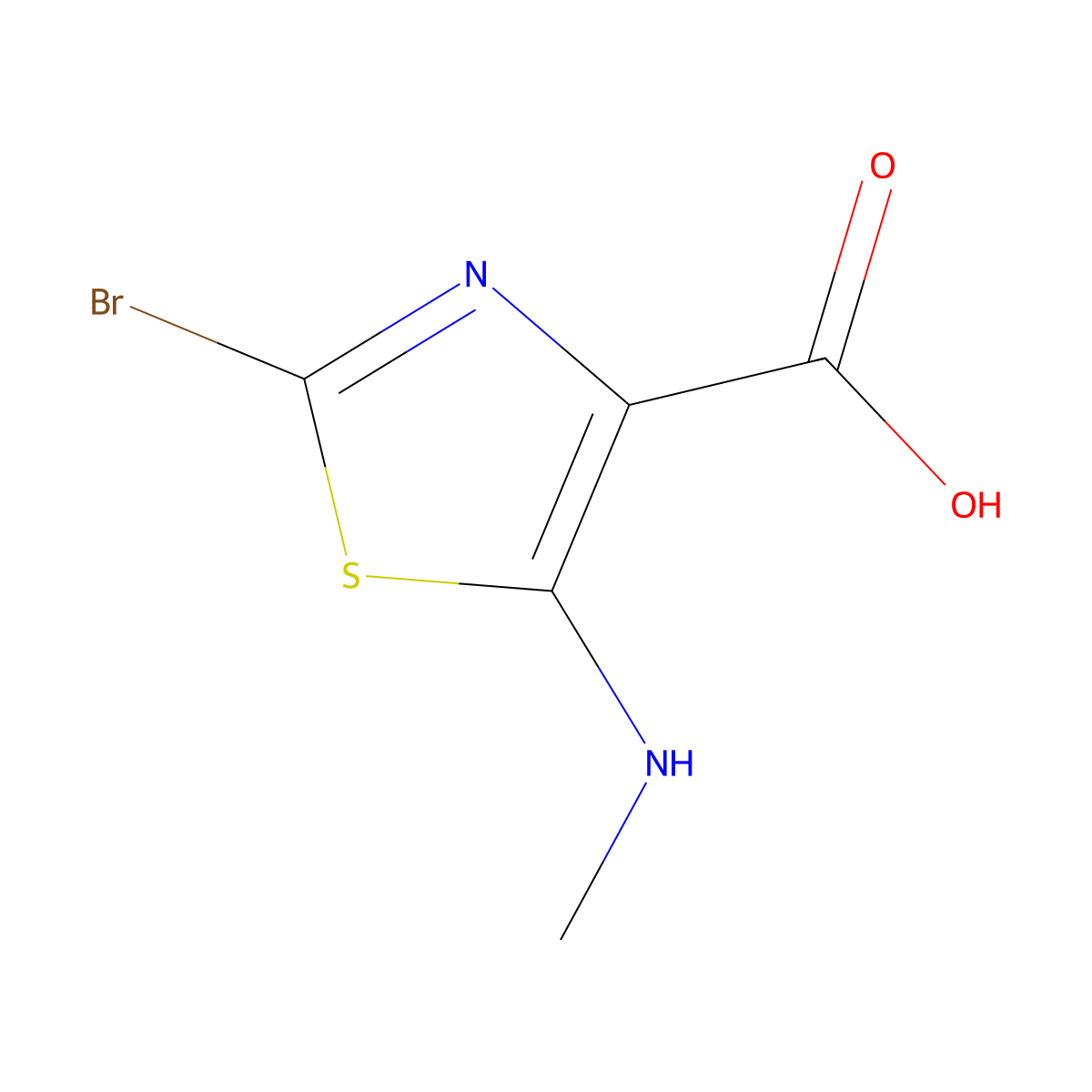 2-Bromo-5-(methylamino)-1,3-thiazole-4-carboxylic acid molecular structure, CAS 1936721-56-0