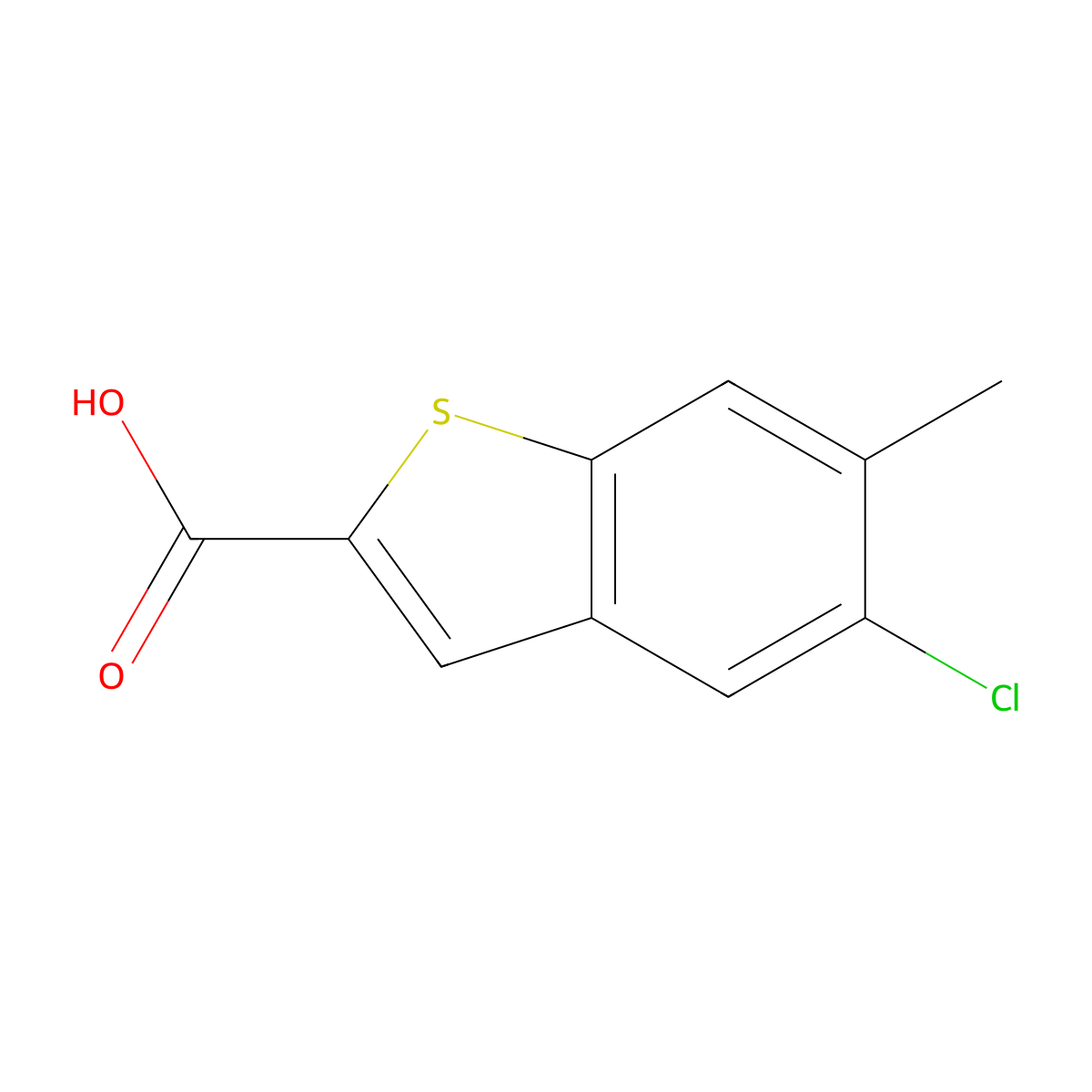 5-Chloro-6-methylbenzo[b]thiophene-2-carboxylic acid molecular structure, CAS 1936721-69-5