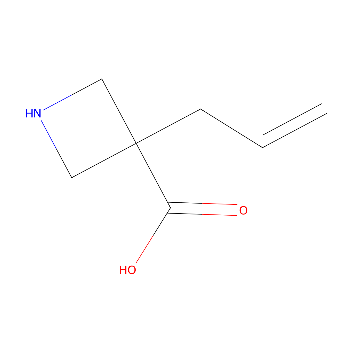 3-(Prop-2-en-1-yl)azetidine-3-carboxylic acid molecular structure, CAS 1936723-86-2
