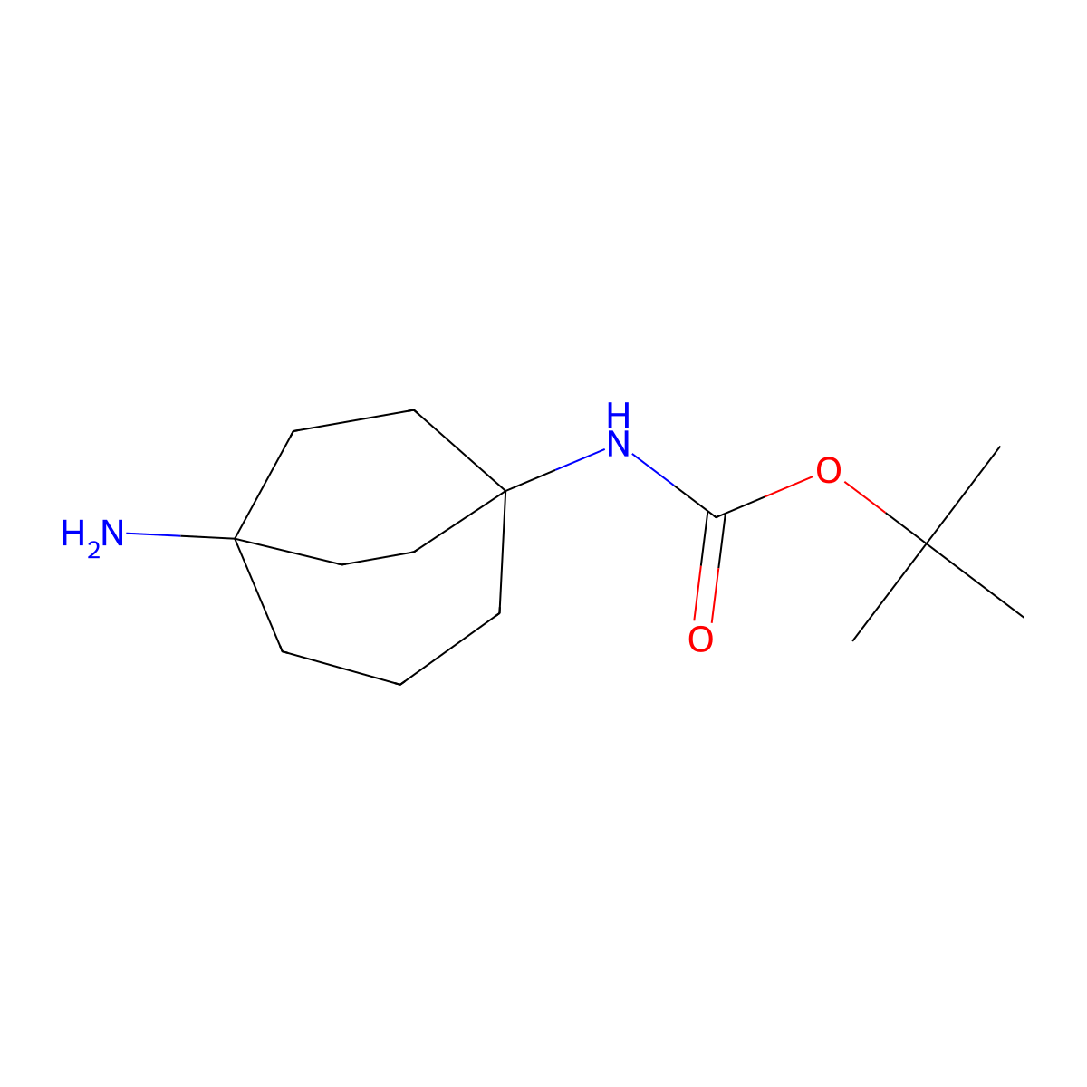 Tert-butyl (5-aminobicyclo[3.2.2]nonan-1-yl)carbamate molecular structure, CAS 1936724-31-0