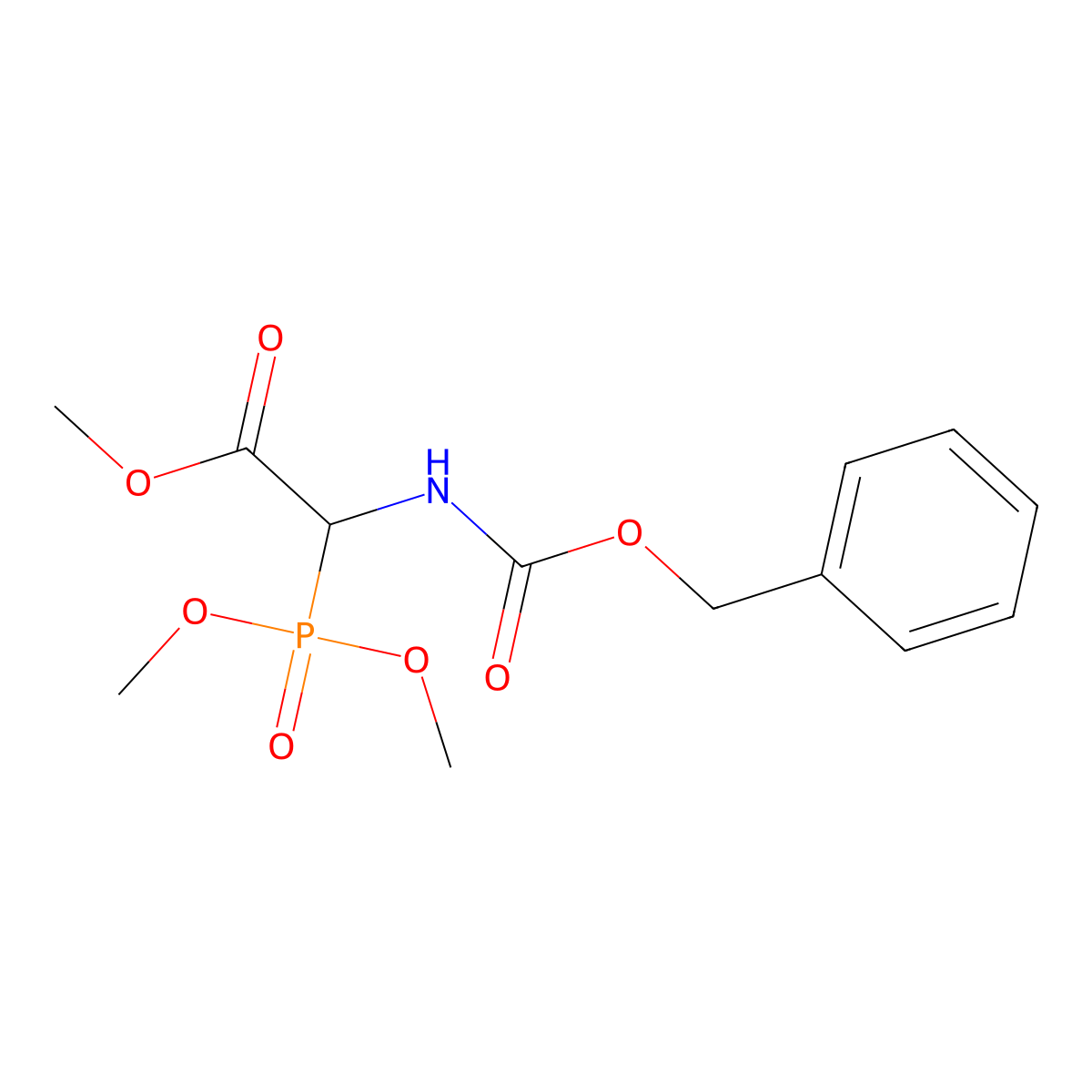 Methyl (2S)-[[(benzyloxy)carbonyl]amino](dimethoxyphosphoryl)ethanoate molecular structure, CAS 193673-00-6