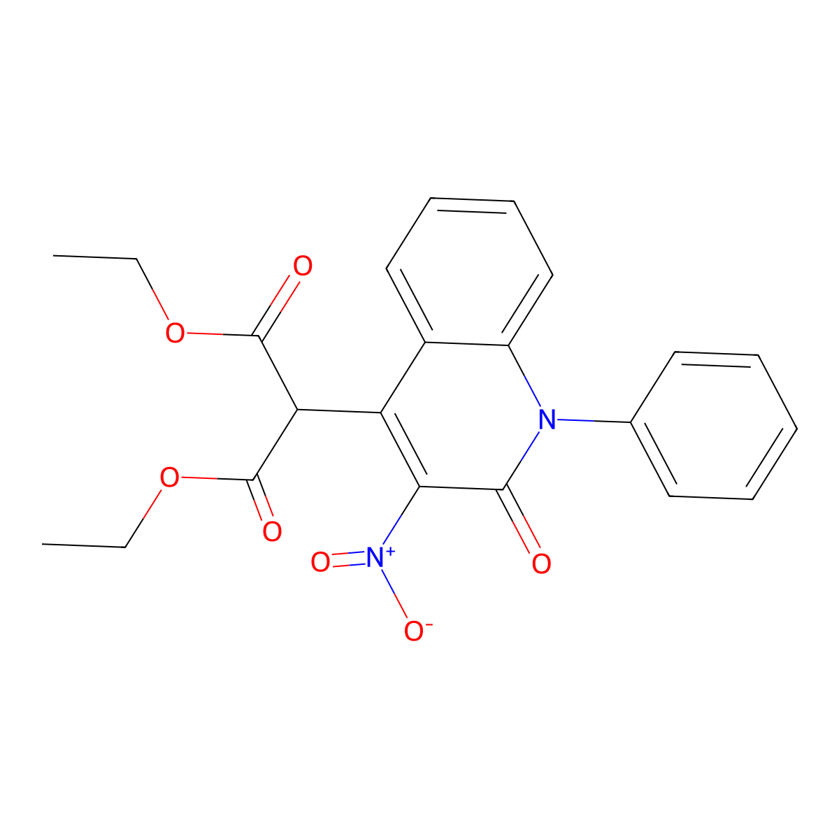 Diethyl 2-(3-nitro-2-oxo-1-phenylquinolin-4-yl)propanedioate molecular structure, CAS 193673-41-5