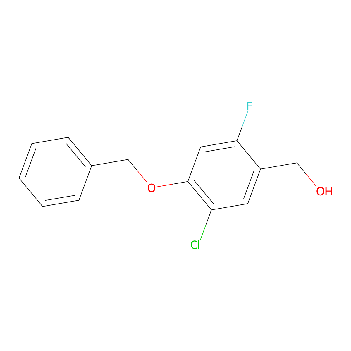(4-(Benzyloxy)-5-chloro-2-fluorophenyl)methanol molecular structure, CAS 1936730-94-7