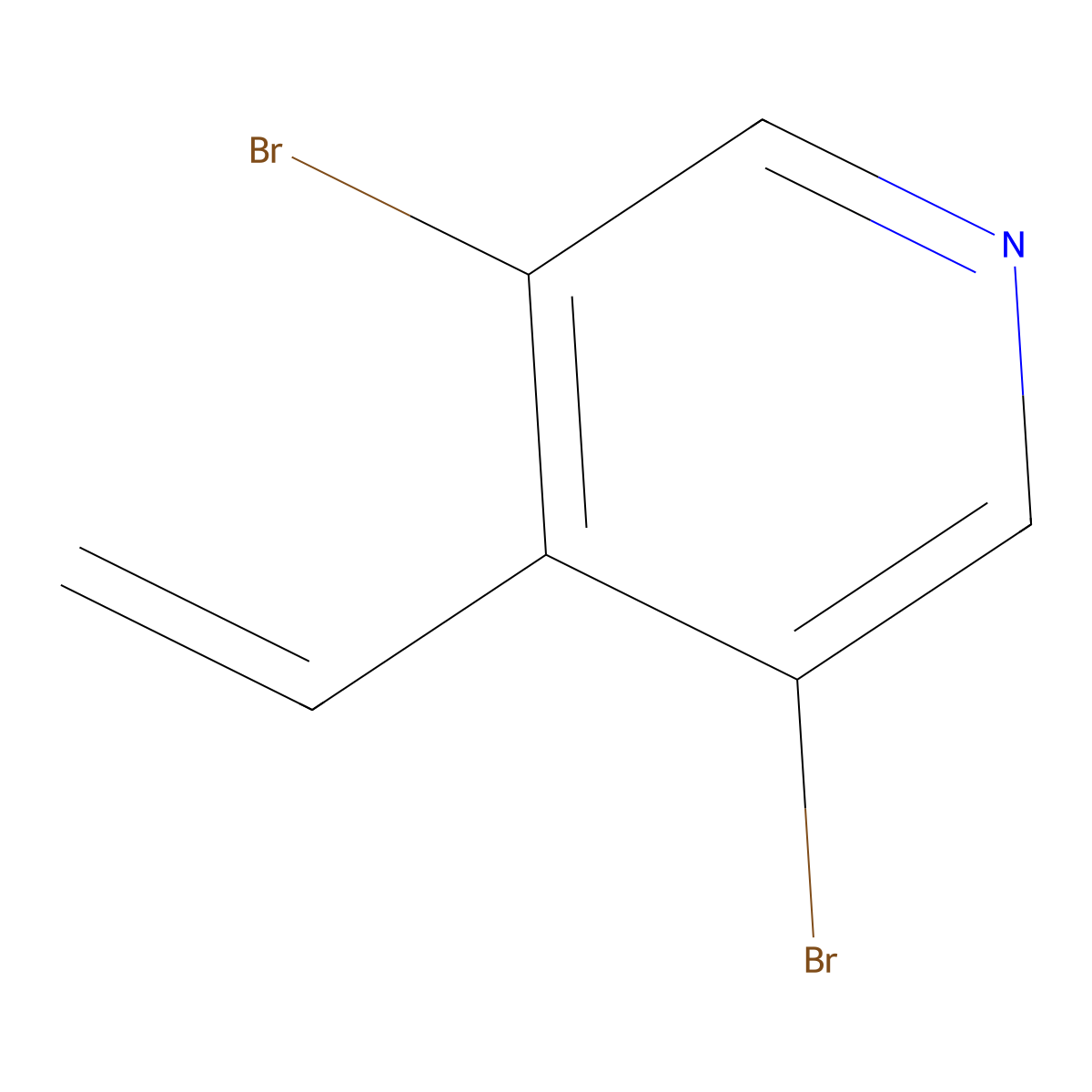 3,5-Dibromo-4-ethenylpyridine molecular structure, CAS 1936731-65-5