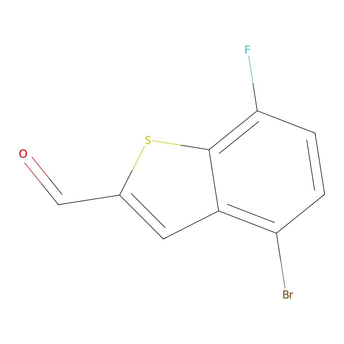 4-Bromo-7-fluoro-1-benzothiophene-2-carbaldehyde molecular structure, CAS 1936733-75-3