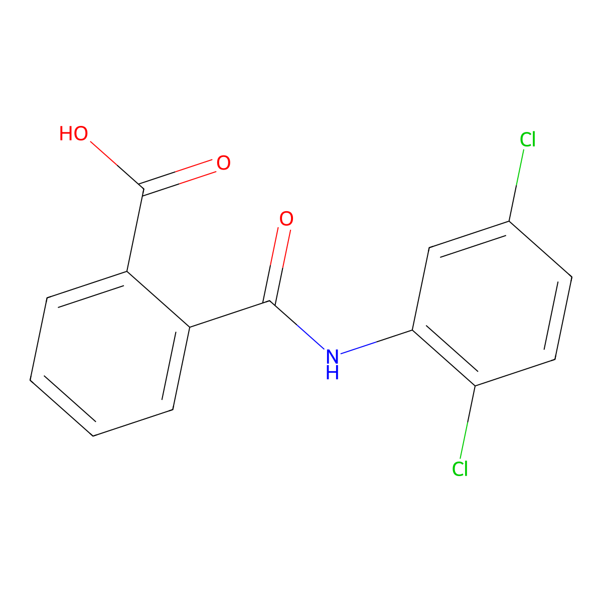 2-(((2,5-Dichlorophenyl)amino)carbonyl)benzoic acid molecular structure, CAS 19368-22-0