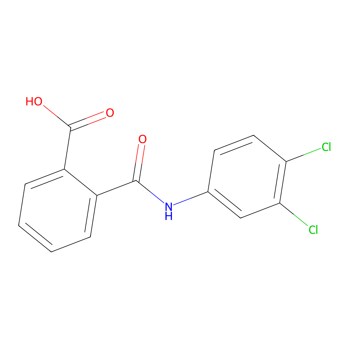3',4'-Dichlorophthalanilic acid molecular structure, CAS 19368-24-2