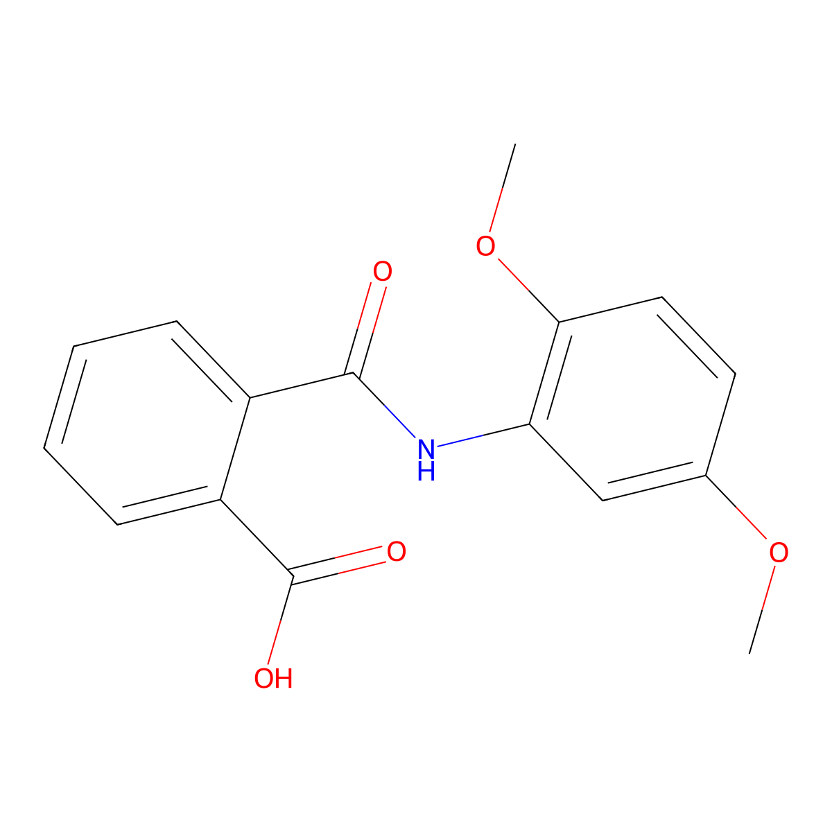 2-[(2,5-Dimethoxyphenyl)carbamoyl]benzoic acid molecular structure, CAS 19368-27-5
