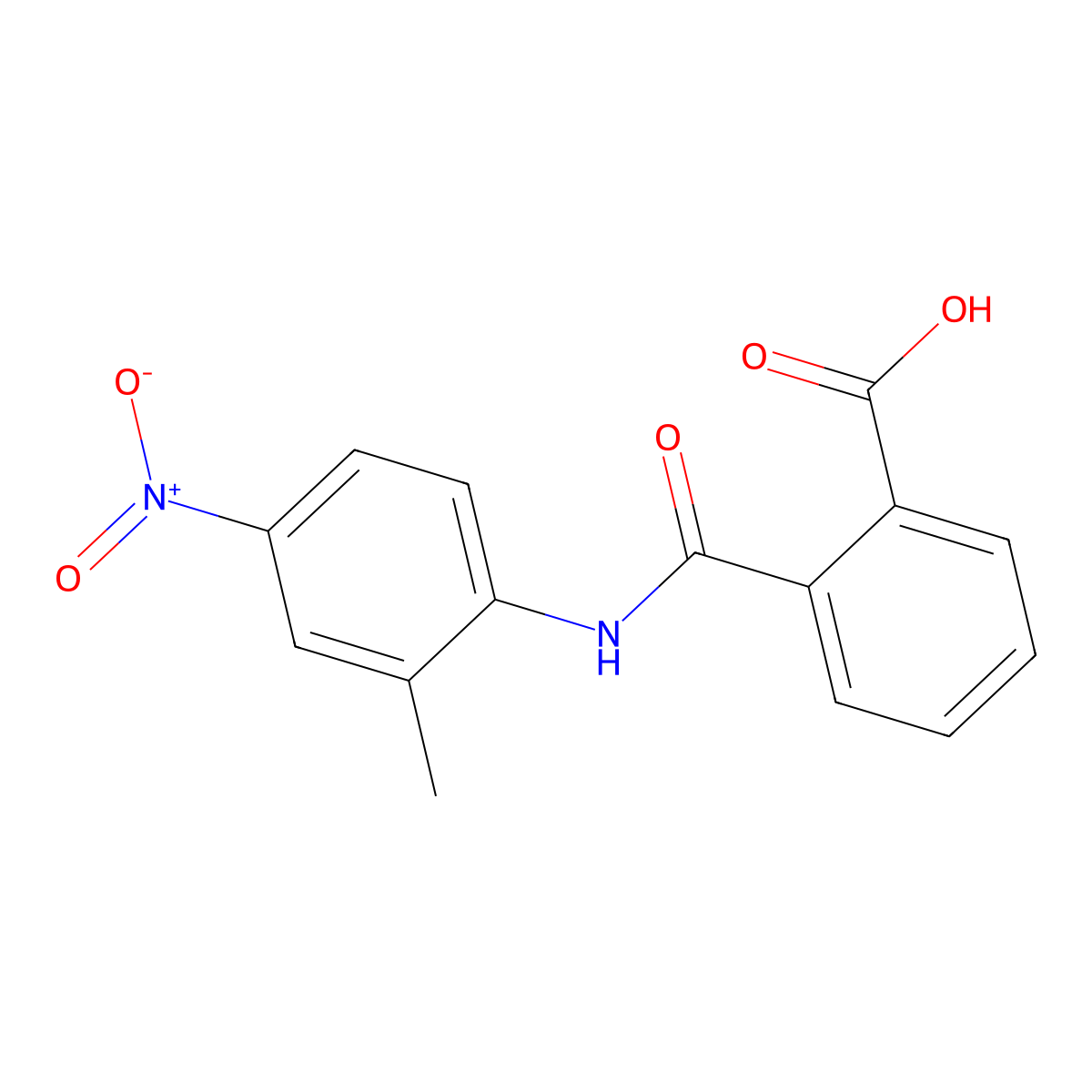 N-(2-Methyl-4-nitrophenyl)phthalamic acid molecular structure, CAS 19368-36-6