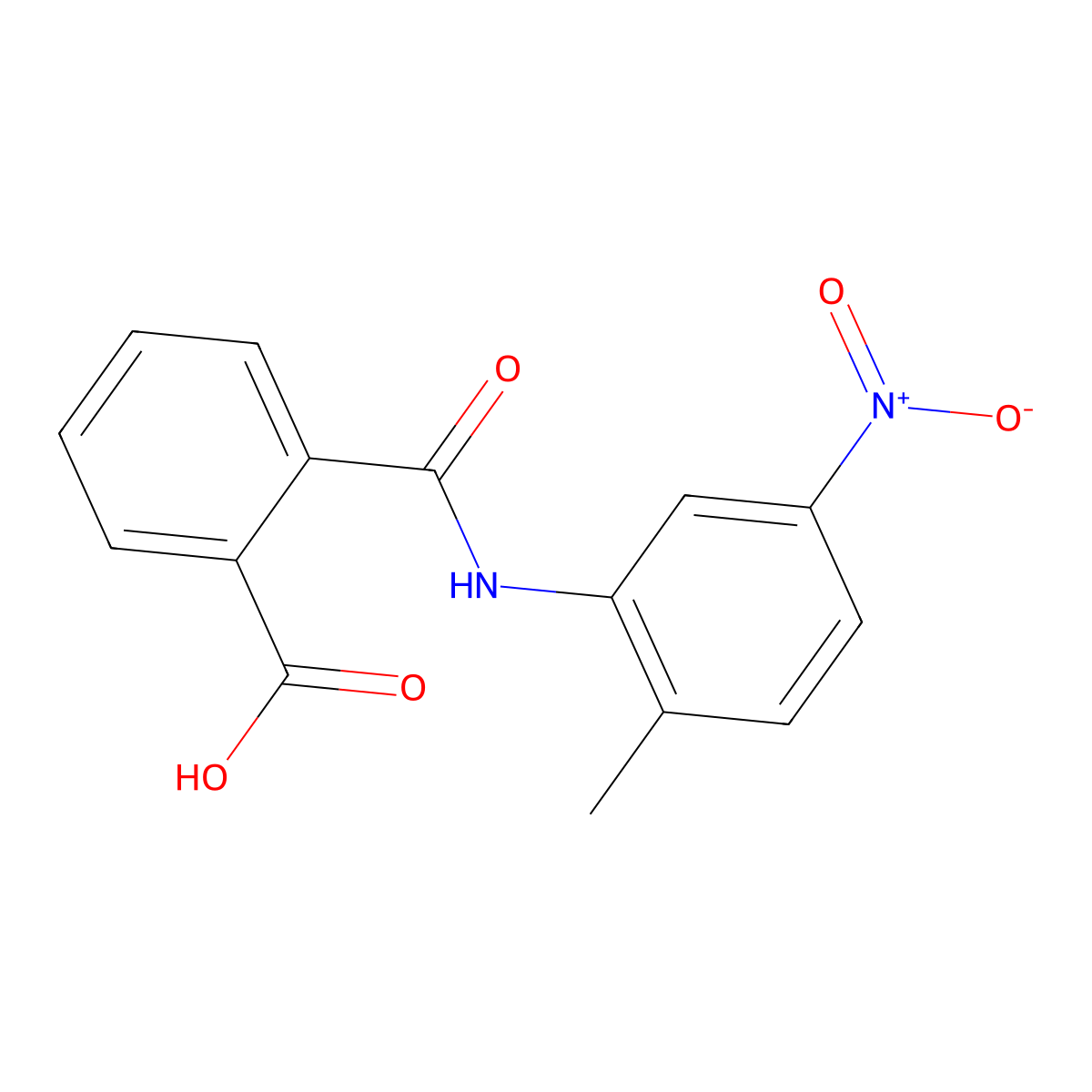 2-[(2-Methyl-5-nitrophenyl)carbamoyl]benzoic acid molecular structure, CAS 19368-37-7