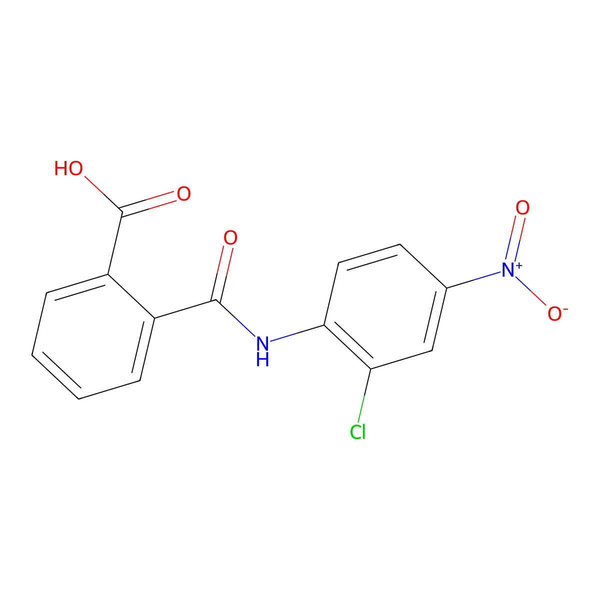 2-[(2-Chloro-4-nitrophenyl)carbamoyl]benzoic acid molecular structure, CAS 19368-46-8