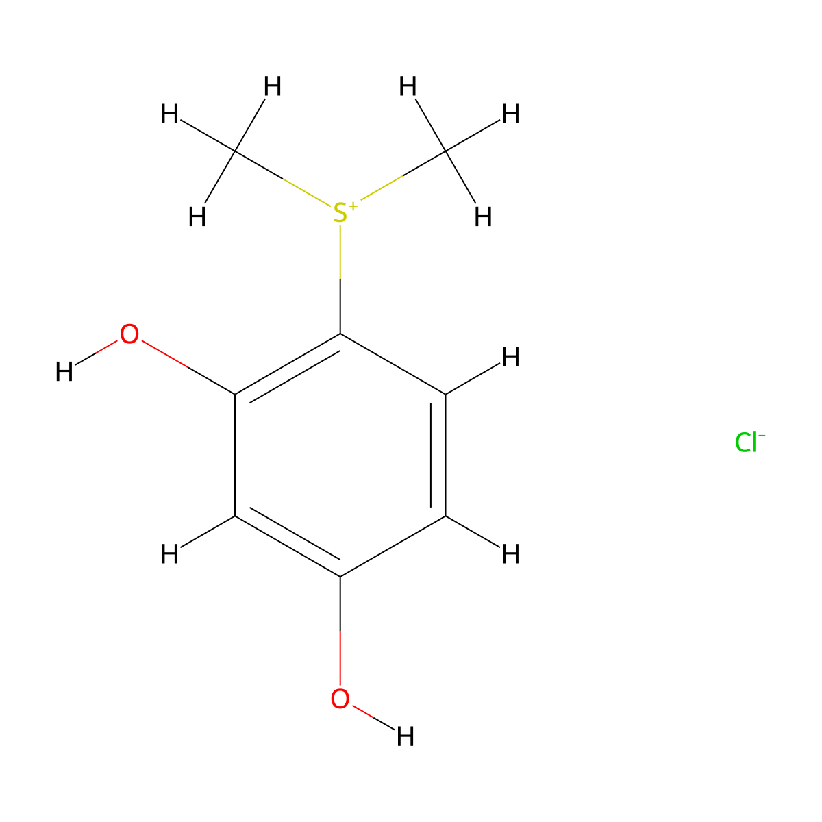 Dimethyl-2,4-dihydroxyphenylsulfonium chloride molecular structure, CAS 193684-62-7