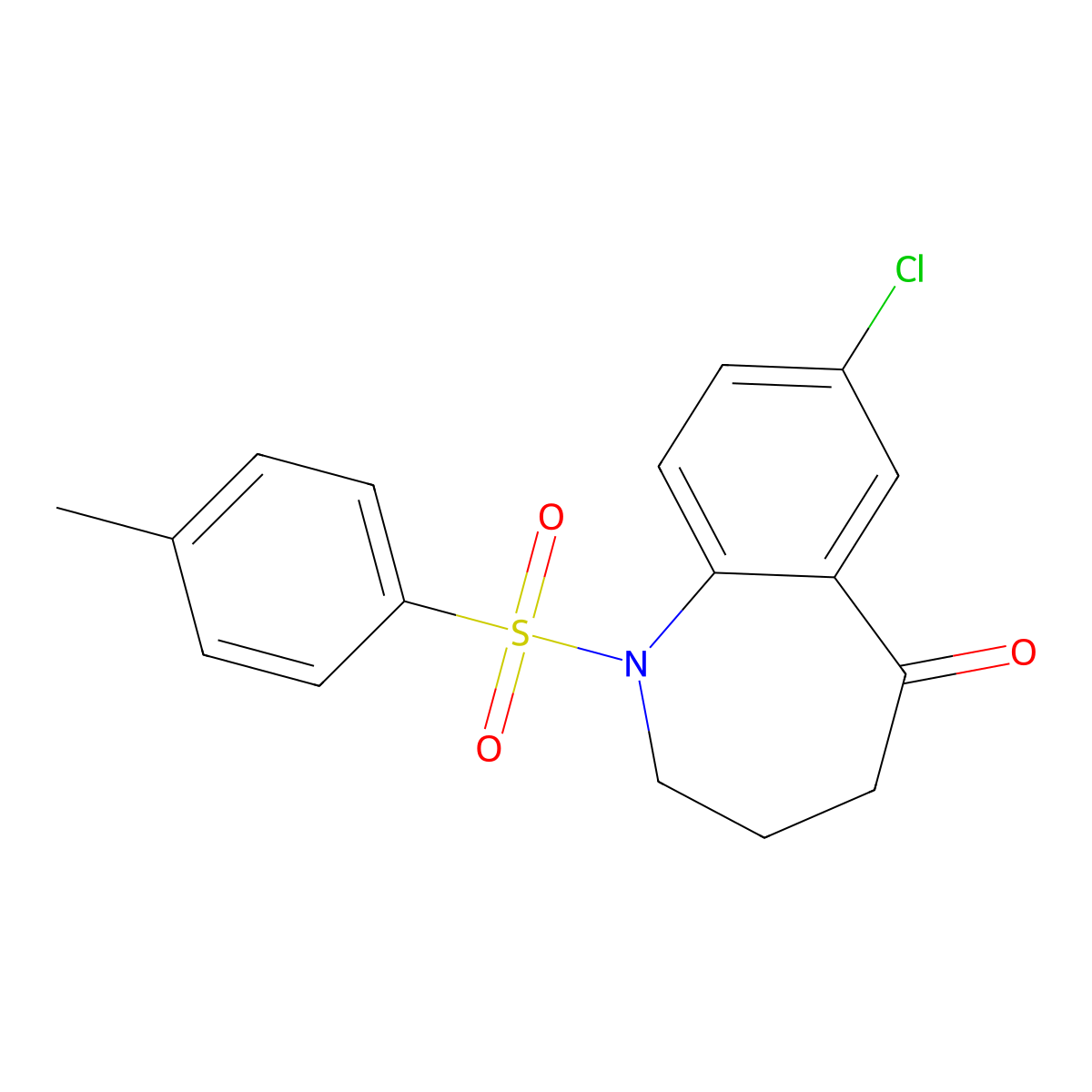 7-Chloro-1-(toluene-4-sulfonyl)-1,2,3,4-tetrahydro-benzo[b]azepin-5-one molecular structure, CAS 193686-76-9