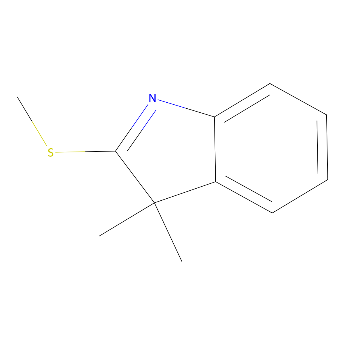 3,3-dimethyl-2-(methylsulfanyl)-3H-indole molecular structure, CAS 19369-75-6