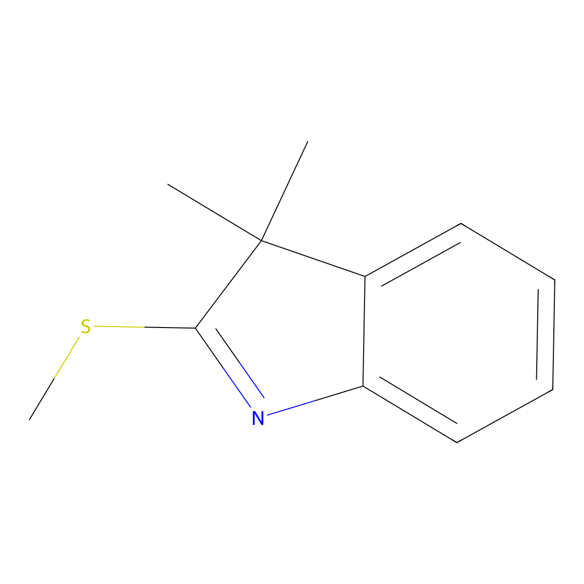 3,3-dimethyl-2-(methylsulfanyl)-3H-indole molecular structure, CAS 19369-75-6