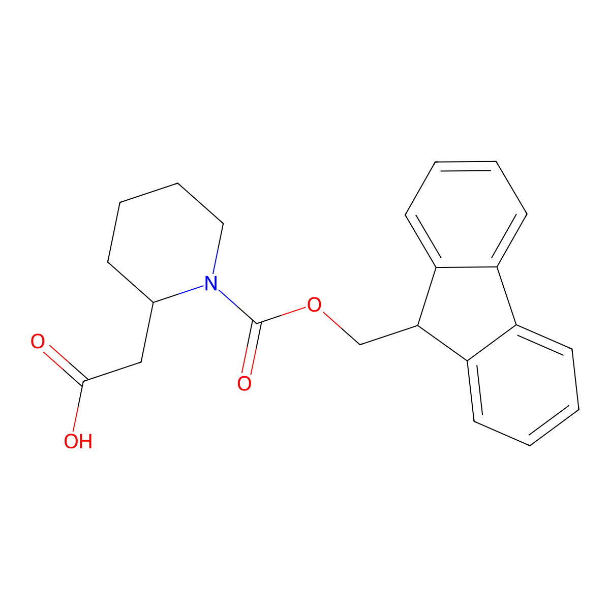 (R)-(1-Fmoc-piperidin-2-YL)-acetic acid molecular structure, CAS 193693-63-9