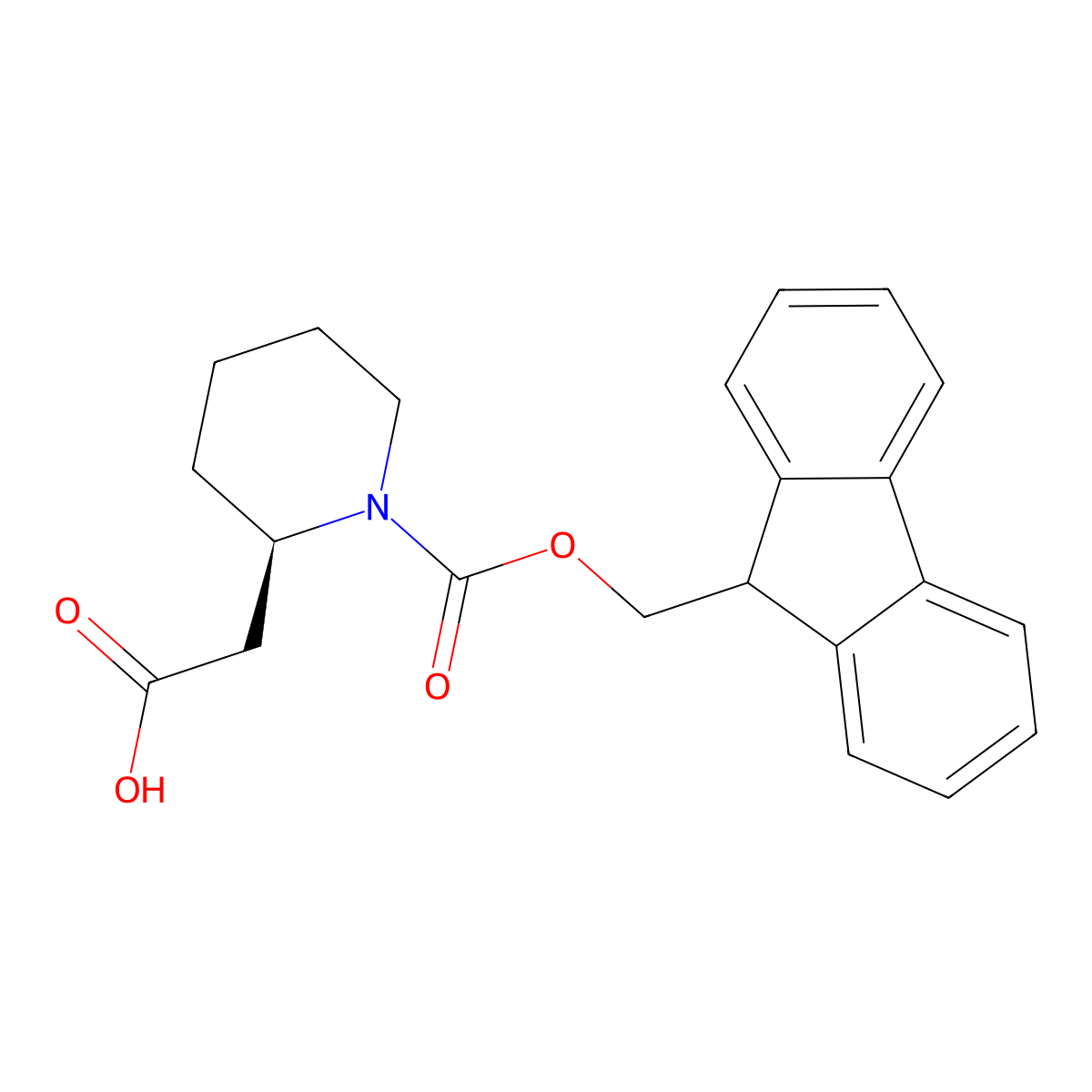 (R)-(1-Fmoc-piperidin-2-YL)-acetic acid molecular structure, CAS 193693-63-9