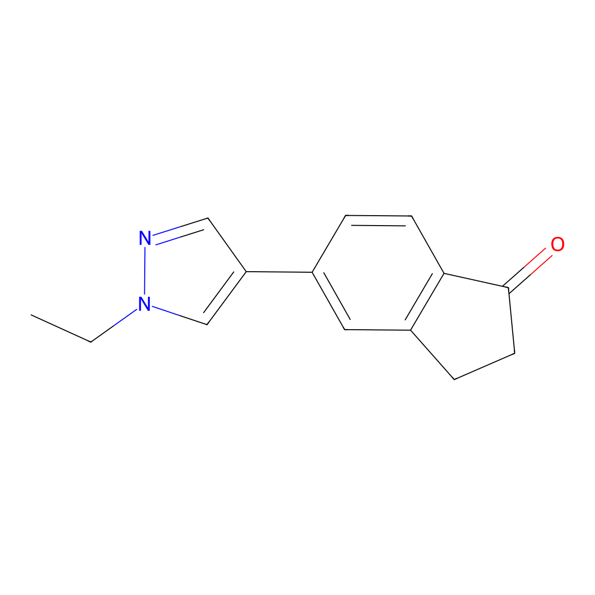 5-(1-Ethyl-1H-pyrazol-4-yl)-2,3-dihydro-1H-inden-1-one molecular structure, CAS 1936962-32-1