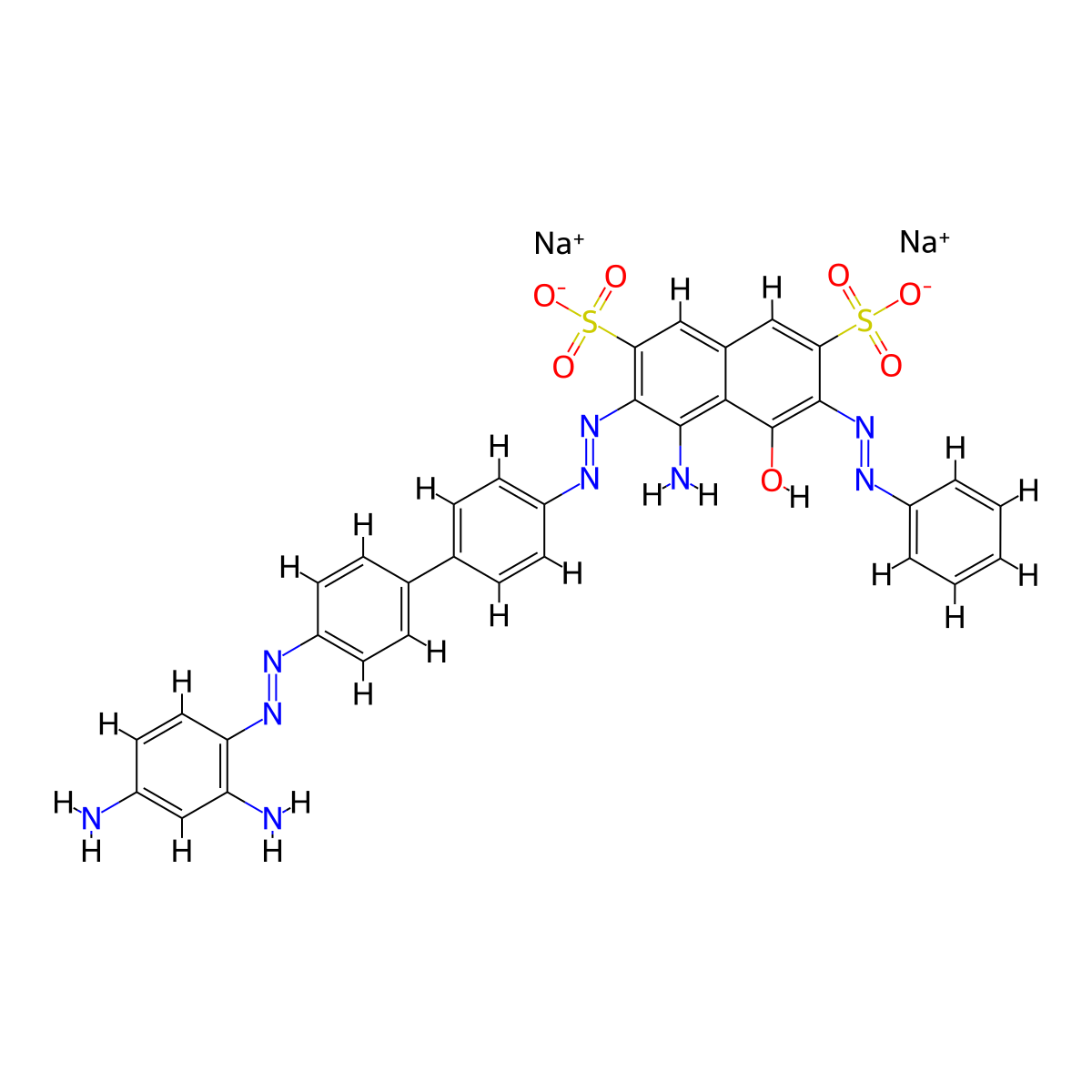 C.I. Direct Black 38 molecular structure, CAS 1937-37-7