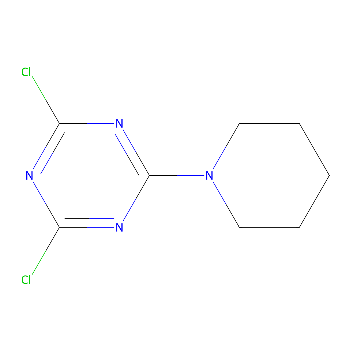2,4-Dichloro-6-(1-piperidinyl)-1,3,5-triazine molecular structure, CAS 19371-31-4