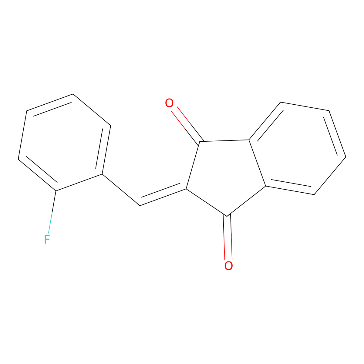 2-[(2-fluorophenyl)methylene]-1H-indene-1,3(2H)-dione molecular structure, CAS 19371-91-6