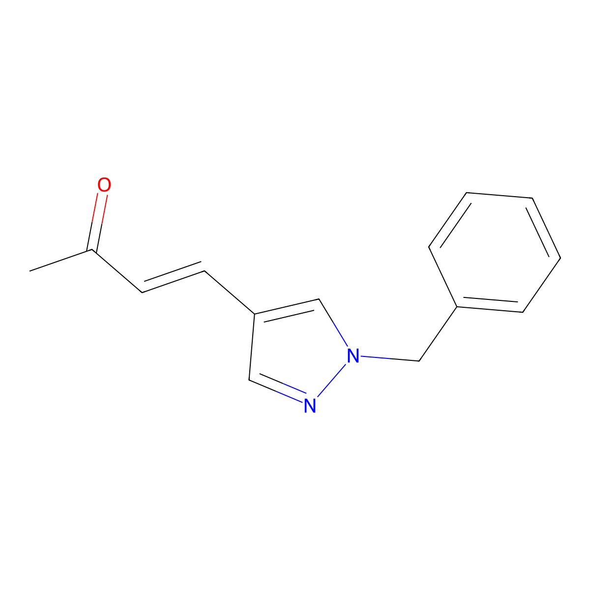 4-(1-benzyl-1H-pyrazol-4-yl)but-3-en-2-one molecular structure, CAS 1937218-18-2