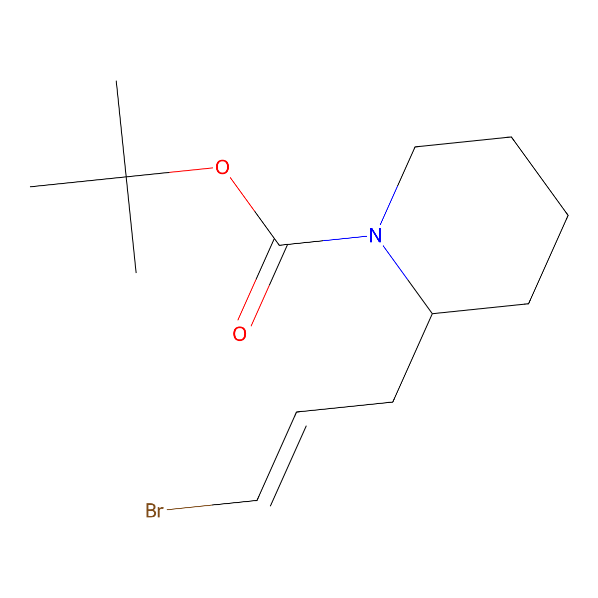 tert-butyl 2-[(2E)-3-bromoprop-2-en-1-yl]piperidine-1-carboxylate molecular structure, CAS 1937218-68-2
