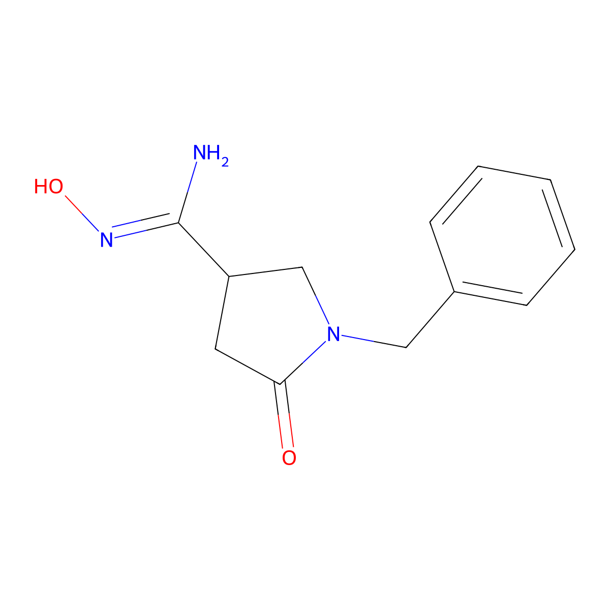 1-benzyl-N'-hydroxy-5-oxopyrrolidine-3-carboximidamide molecular structure, CAS 1937220-23-9