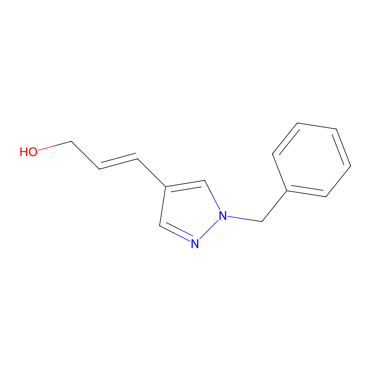 3-(1-benzyl-1H-pyrazol-4-yl)prop-2-en-1-ol molecular structure, CAS 1937220-86-4
