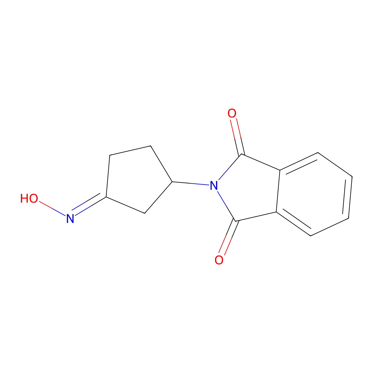 2-[3-(hydroxyimino)cyclopentyl]-2,3-dihydro-1H-isoindole-1,3-dione molecular structure, CAS 1937228-69-7