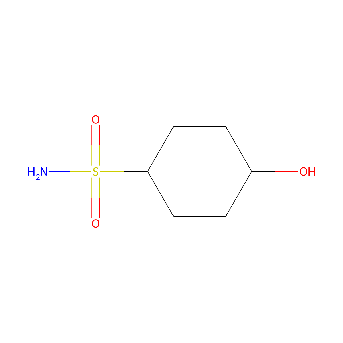 4-Hydroxycyclohexane-1-sulfonamide molecular structure, CAS 1937233-38-9