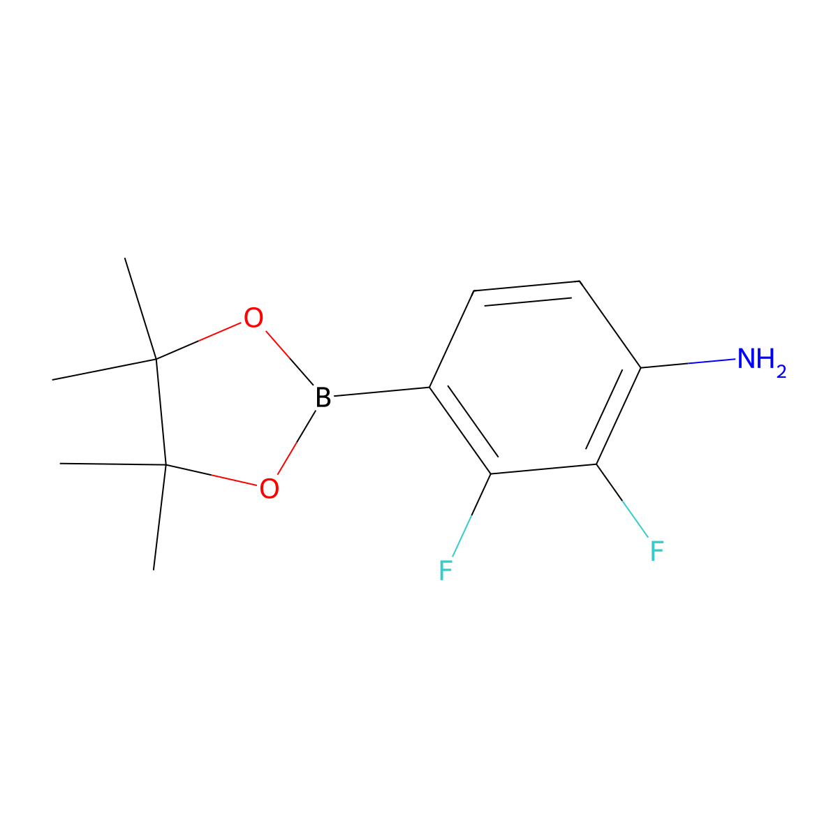 2,3-Difluoro-4-(4,4,5,5-tetramethyl-1,3,2-dioxaborolan-2-yl)aniline molecular structure, CAS 1937236-09-3