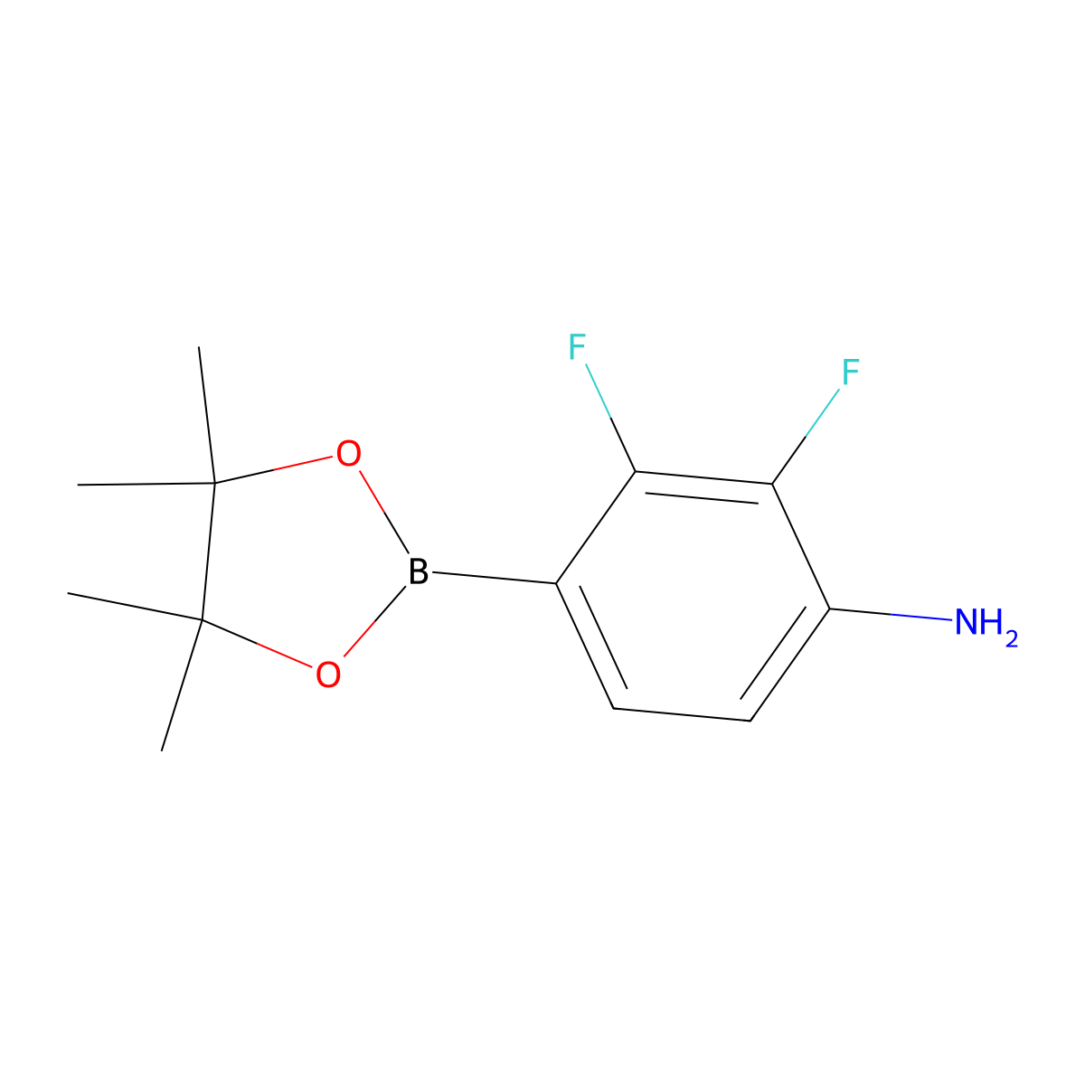 2,3-Difluoro-4-(4,4,5,5-tetramethyl-1,3,2-dioxaborolan-2-yl)aniline molecular structure, CAS 1937236-09-3