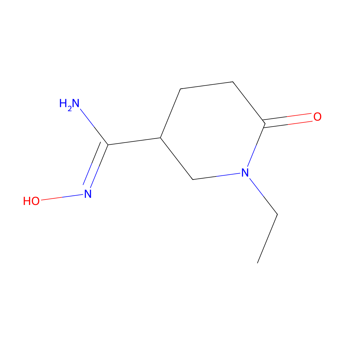 1-Ethyl-N'-hydroxy-6-oxopiperidine-3-carboximidamide molecular structure, CAS 1937274-76-4