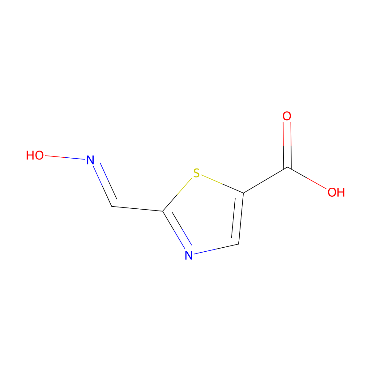 2-[(Hydroxyimino)methyl]-1,3-thiazole-5-carboxylic acid molecular structure, CAS 1937274-84-4