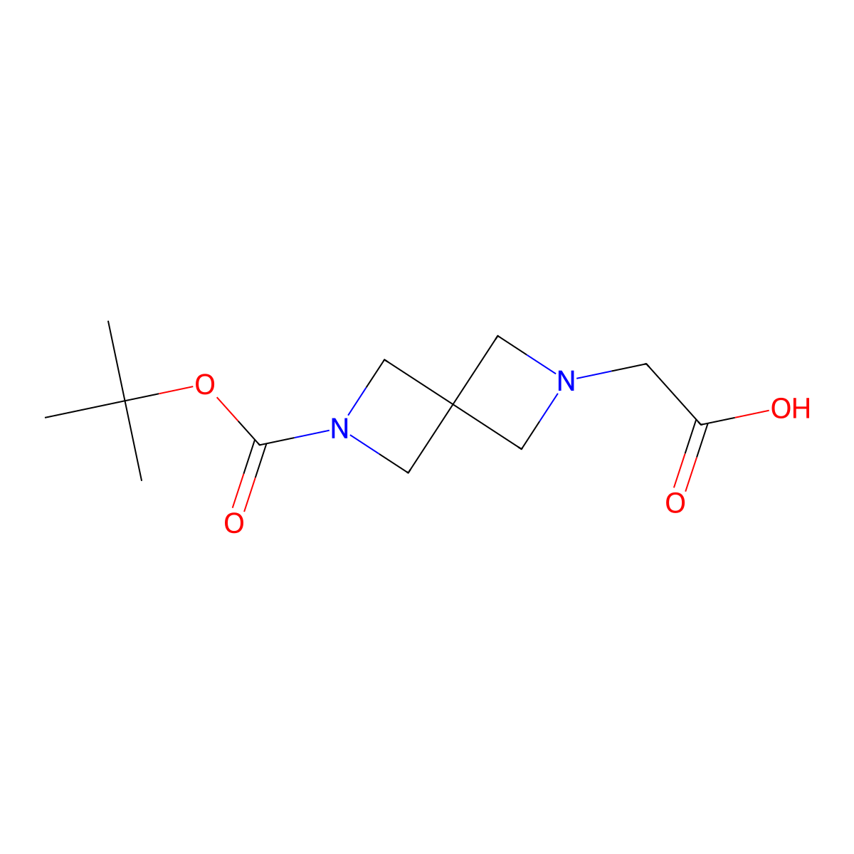 2-{6-[(Tert-butoxy)carbonyl]-2,6-diazaspiro[3.3]heptan-2-yl}acetic acid molecular structure, CAS 1937278-38-0